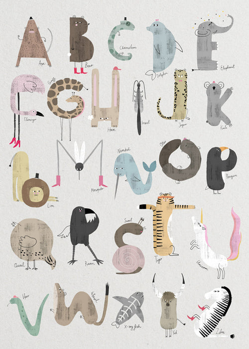 Kinderposter ABC dierenalfabet