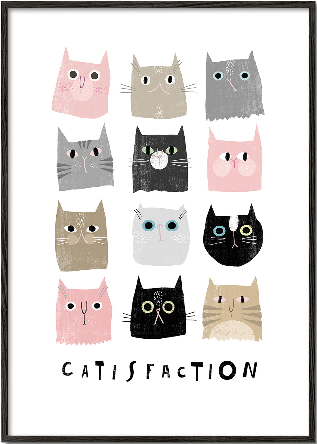 Speelse kattenillustratie in raster