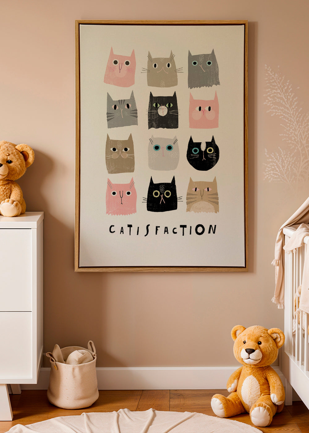Speelse kattenillustratie in raster