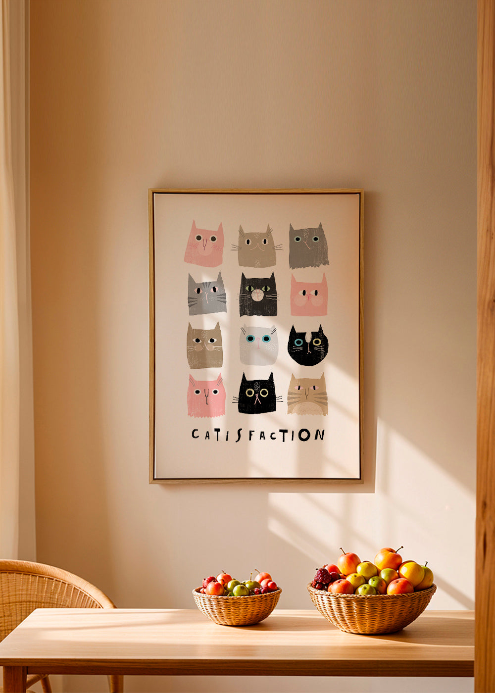 Speelse kattenillustratie in raster