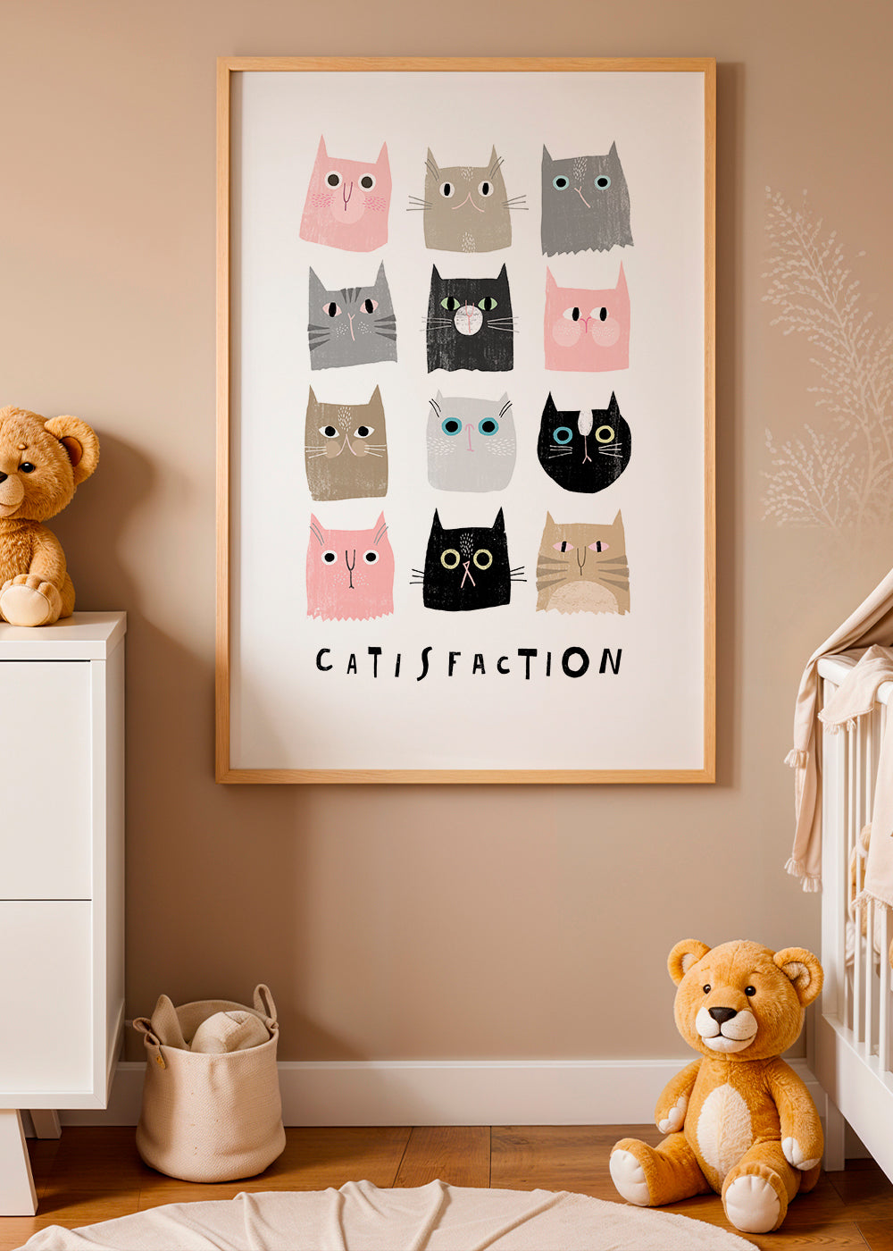 Speelse kattenillustratie in raster