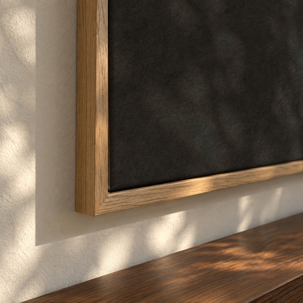 Minimal black and white abstract 01 - Framed canvas detail