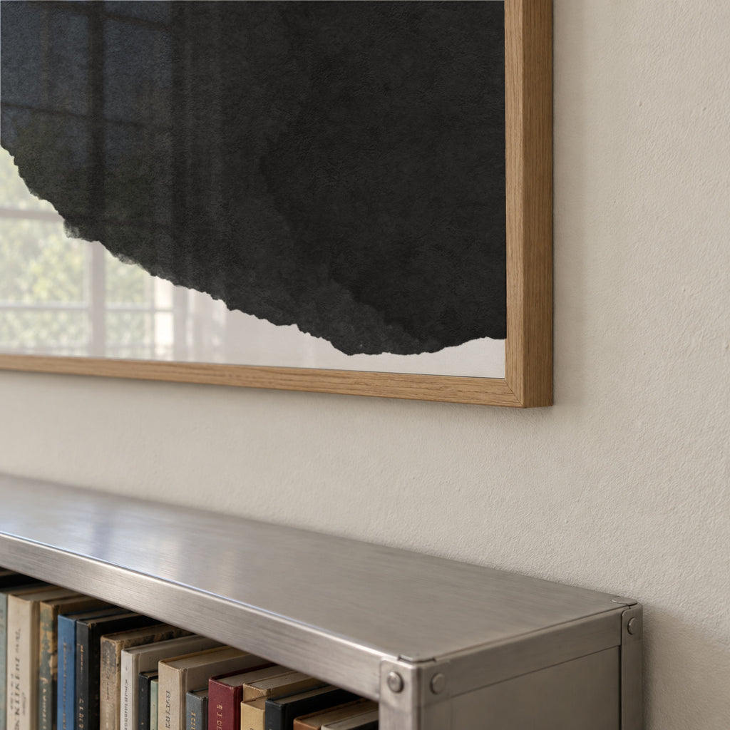Minimal black and white abstract 01 - Framed poster detail