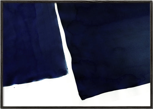 Minimalistisch design navy blauw horizontale blokken