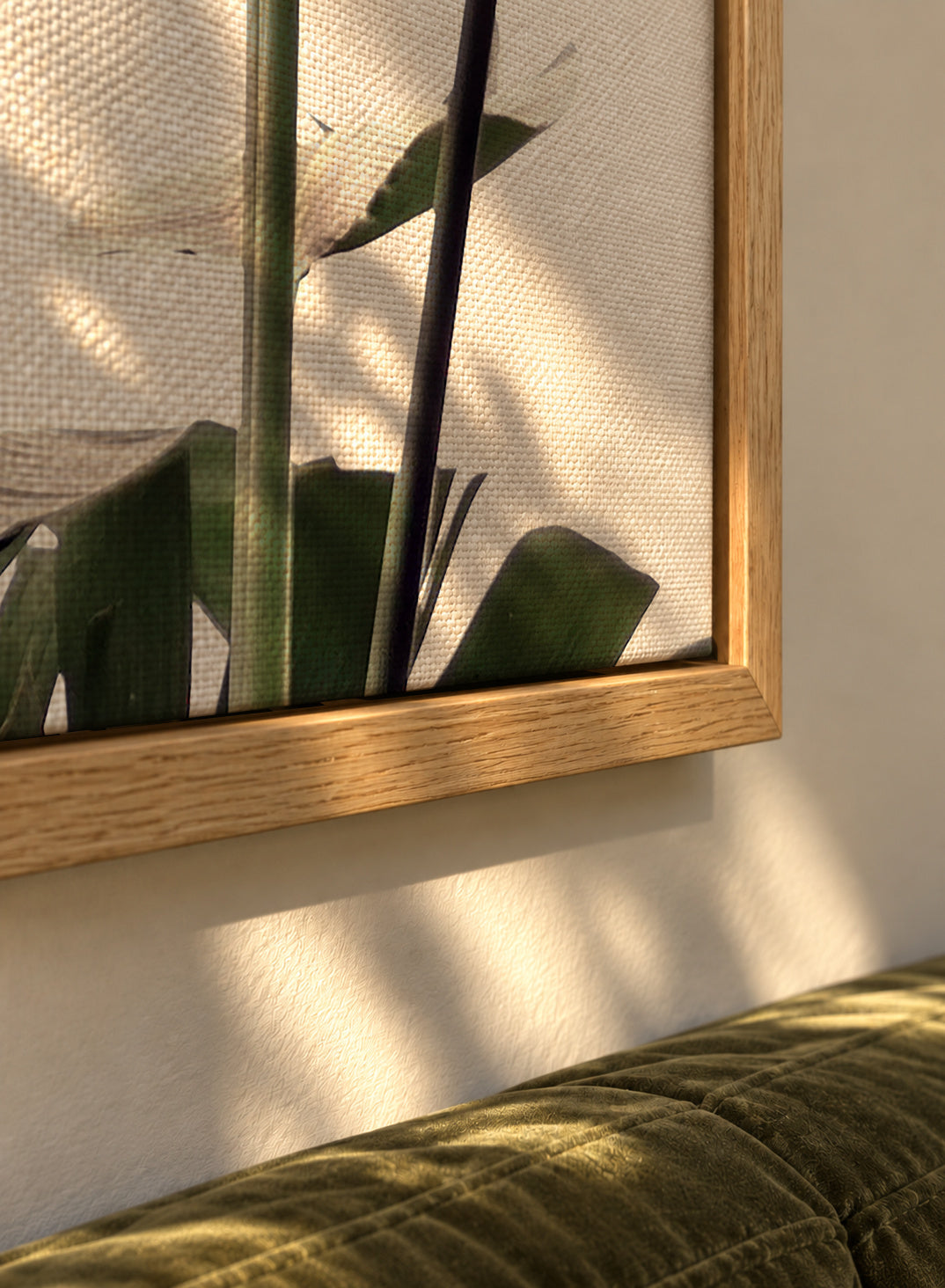 Travellers Palm Leaves 01 - Framed canvas detail