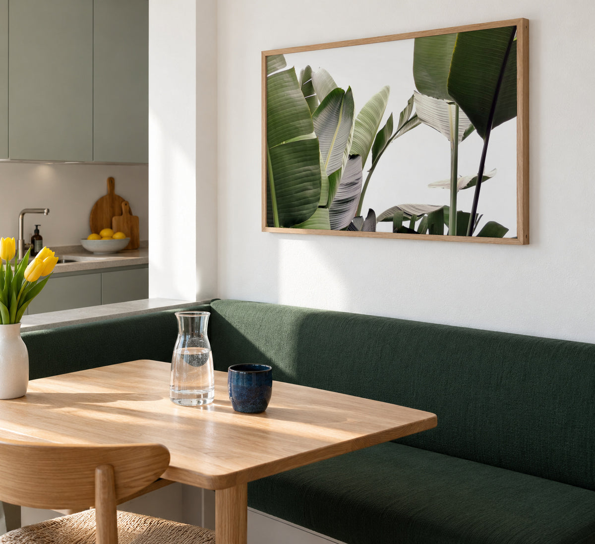 Travellers Palm Leaves 01 - Framed poster in an interior