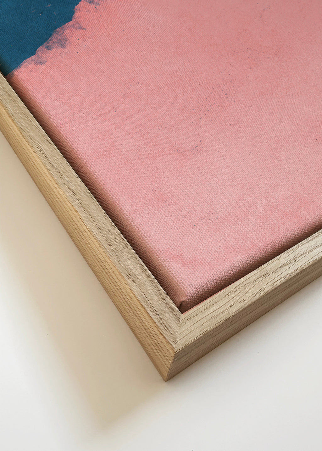 Minimal Landscape Pink and Navy Blue 01 - Framed canvas detail
