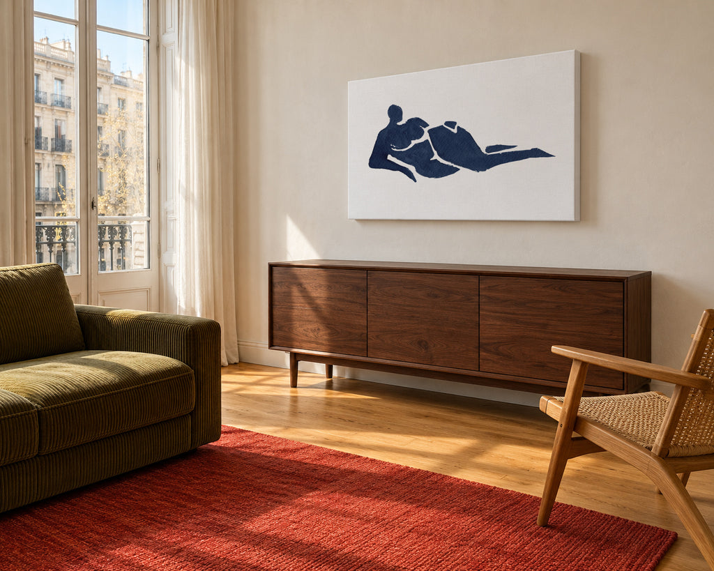 Lying Down - Unframed canvas in an interior