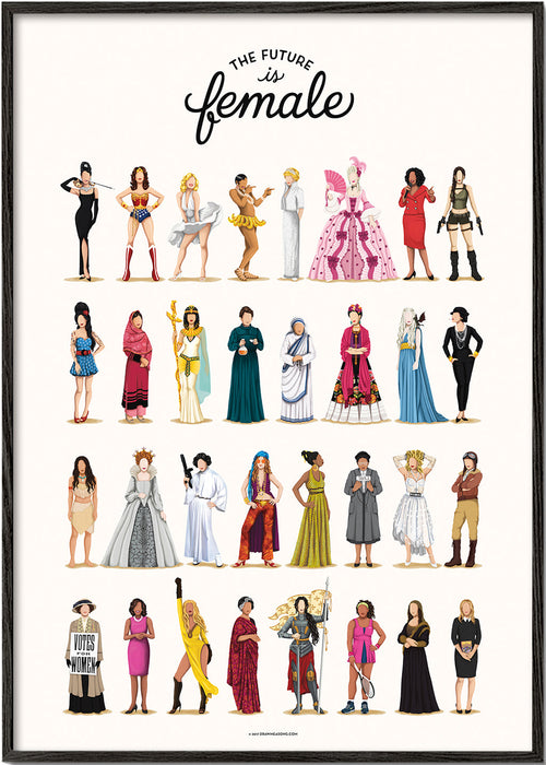 Illustratie 'The Future is Female' iconische figuren