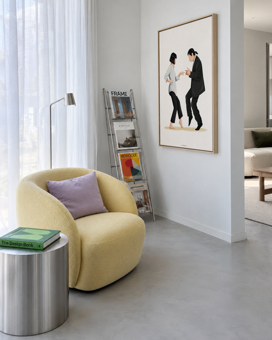 Pulp Fiction dance - Framed canvas in an interior