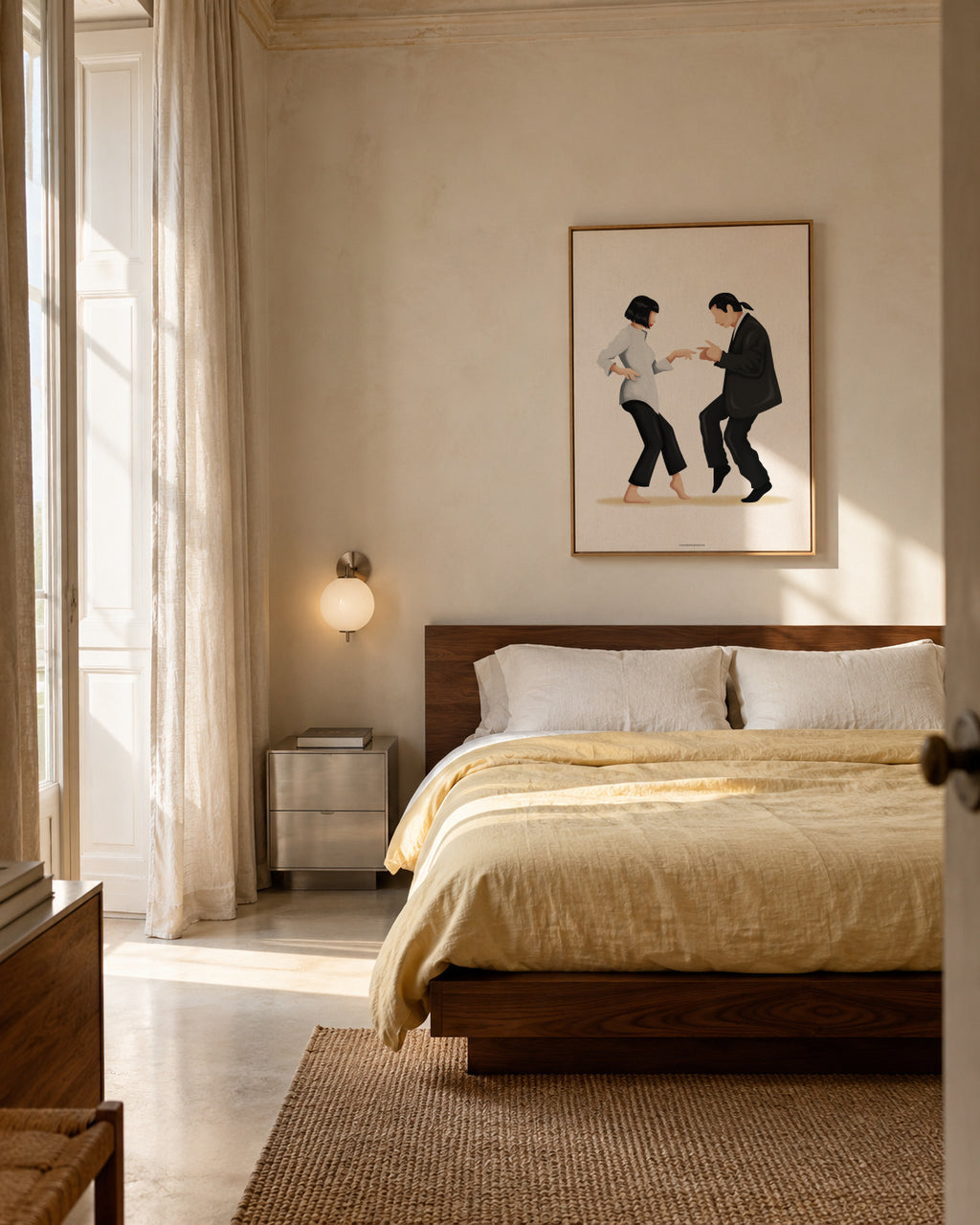 Pulp Fiction dance - Framed canvas in an interior