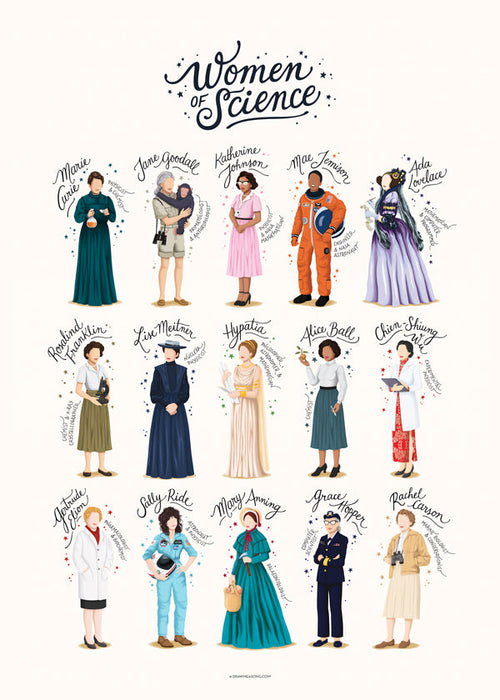 Vrouwen van de Wetenschap illustratieportretten