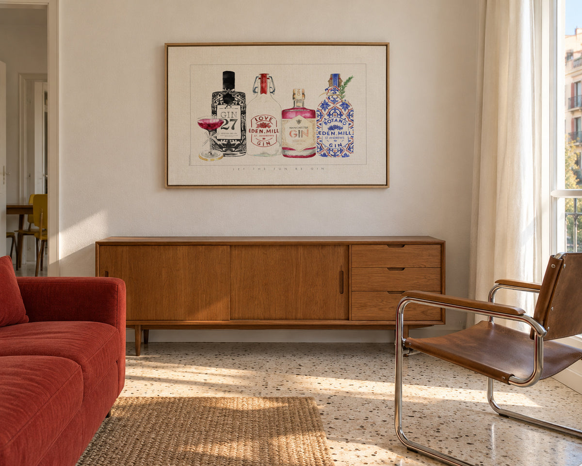 Let the fun beGin - Framed canvas in an interior