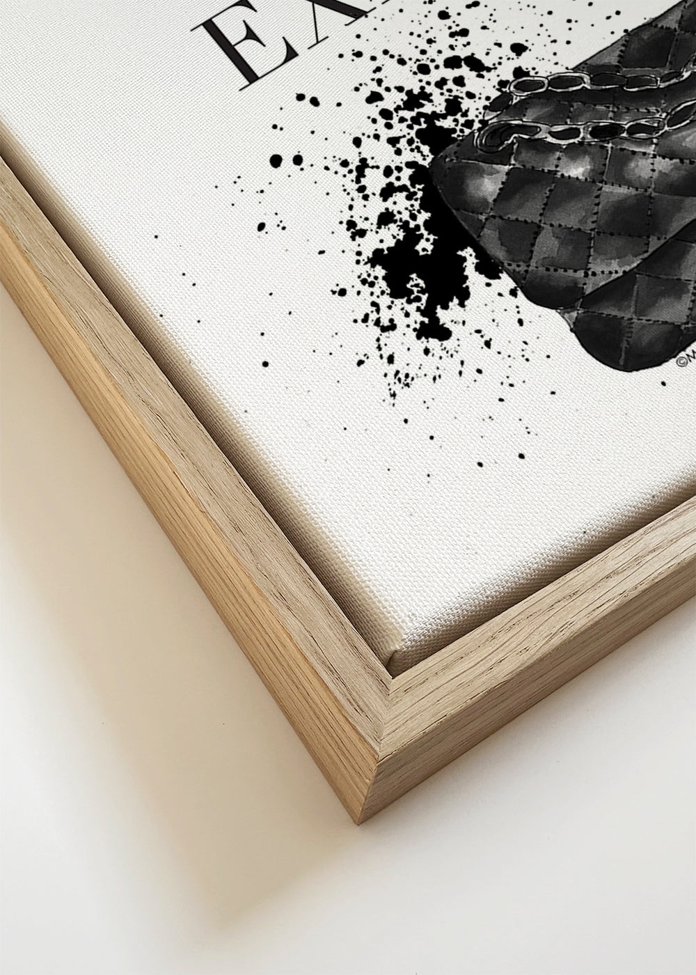 Vintage poster met iconische tas en typografische quote