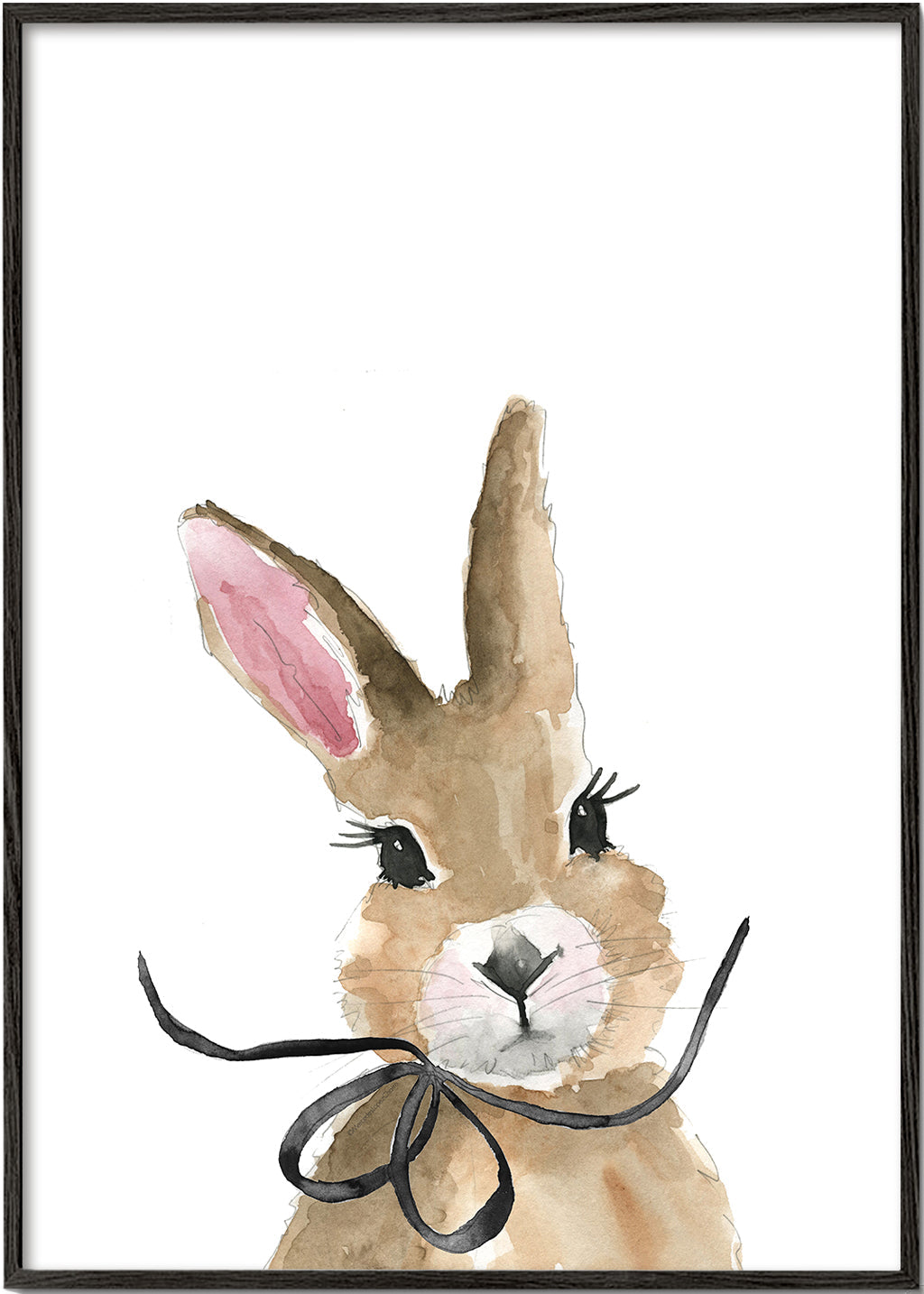 Kinderposter aquarelkonijn met strik