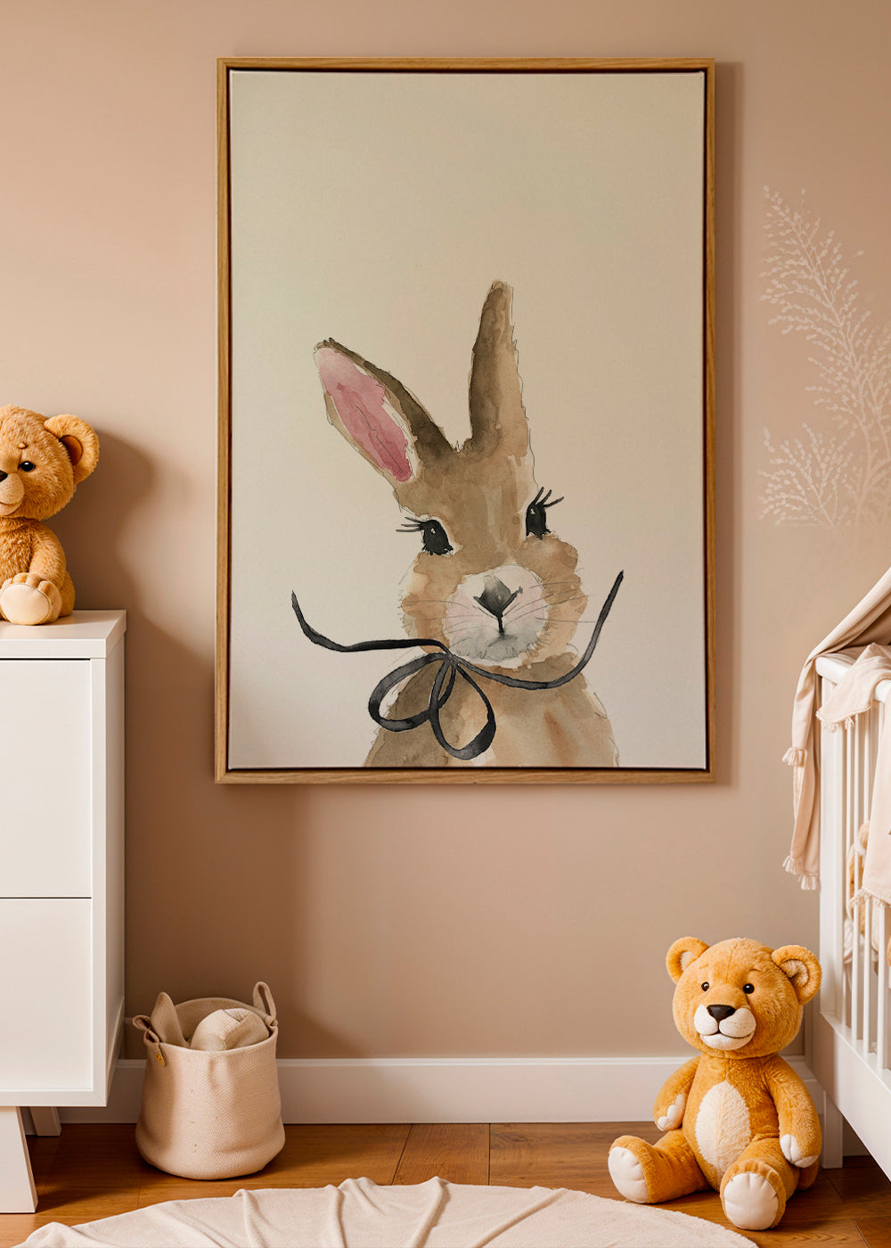 Kinderposter aquarelkonijn met strik