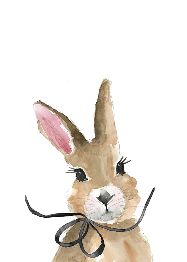 Kinderposter aquarelkonijn met strik