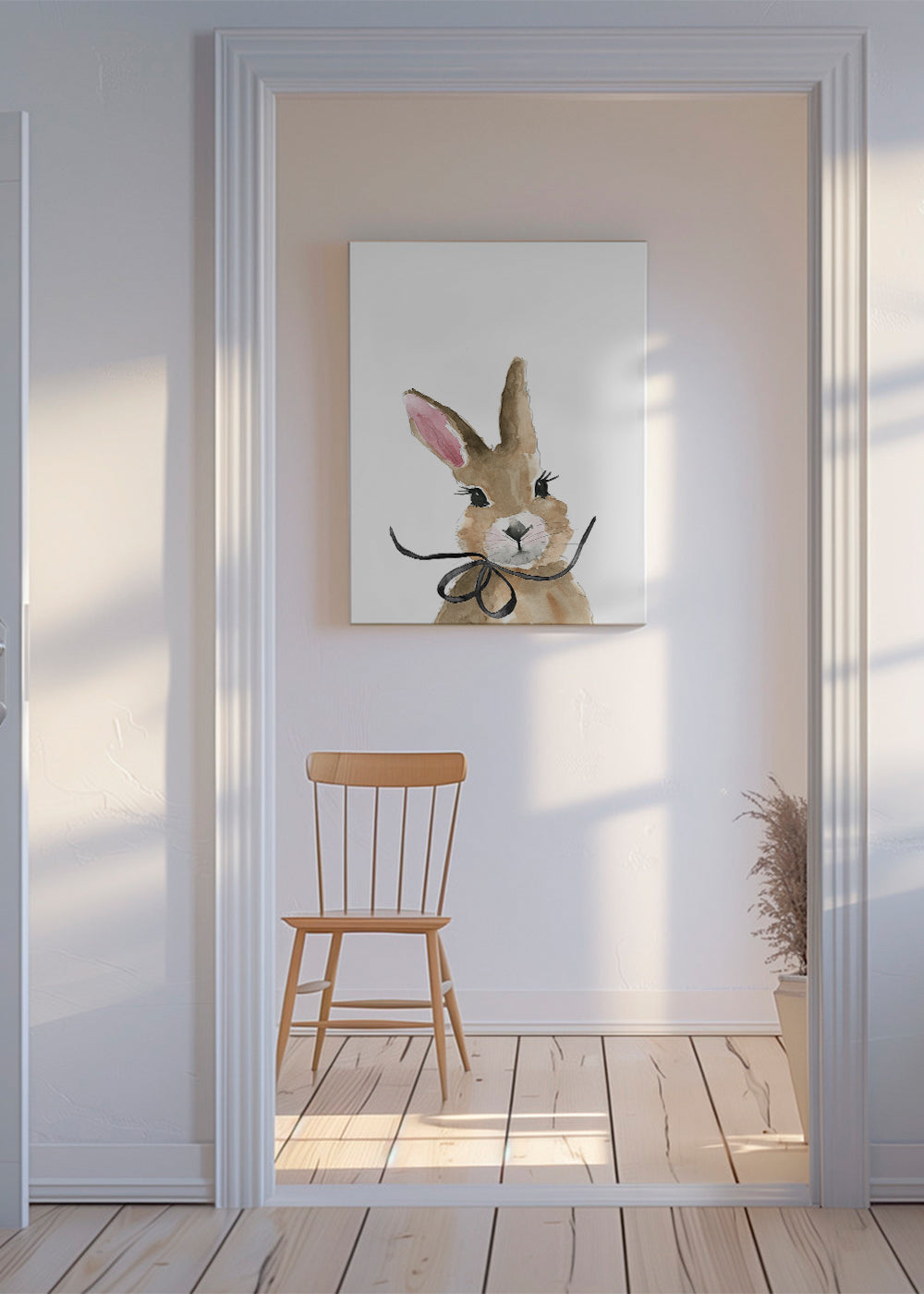 Kinderposter aquarelkonijn met strik