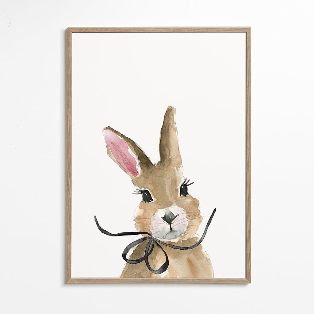 Kinderposter aquarelkonijn met strik