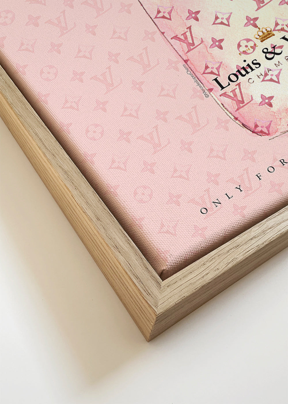 Illustratie van LV champagnefles in roze