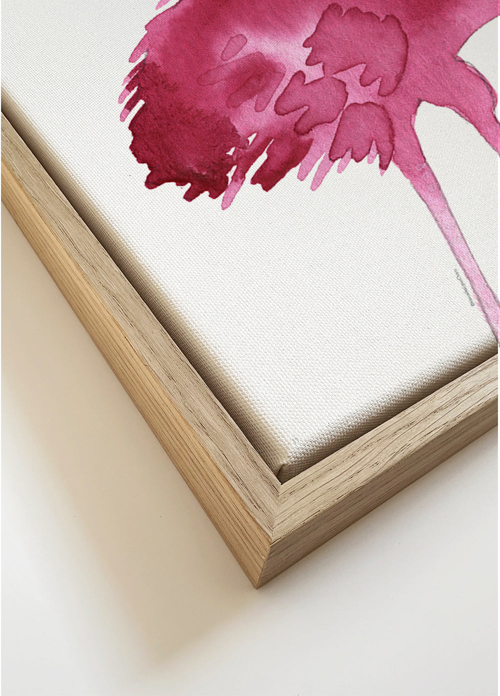 Kunstwerk roze flamingo paar aquarel