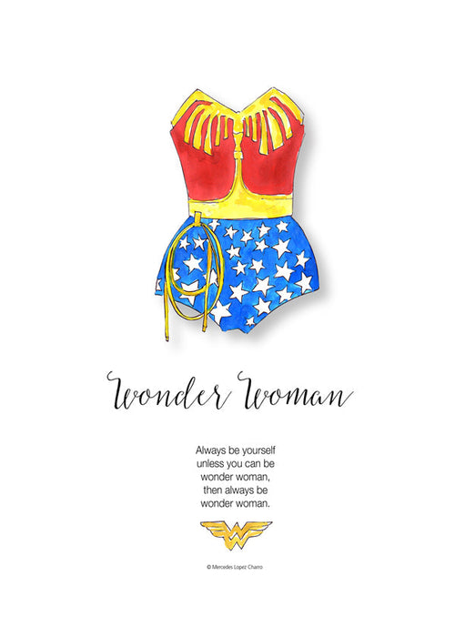 Wonder Woman aquarelillustratie