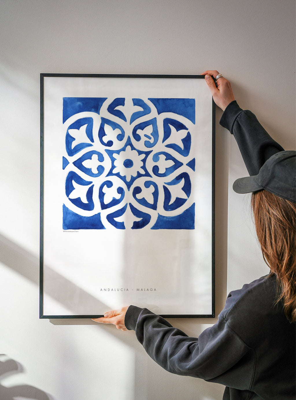 Tile Malaga blue - Framed poster detail