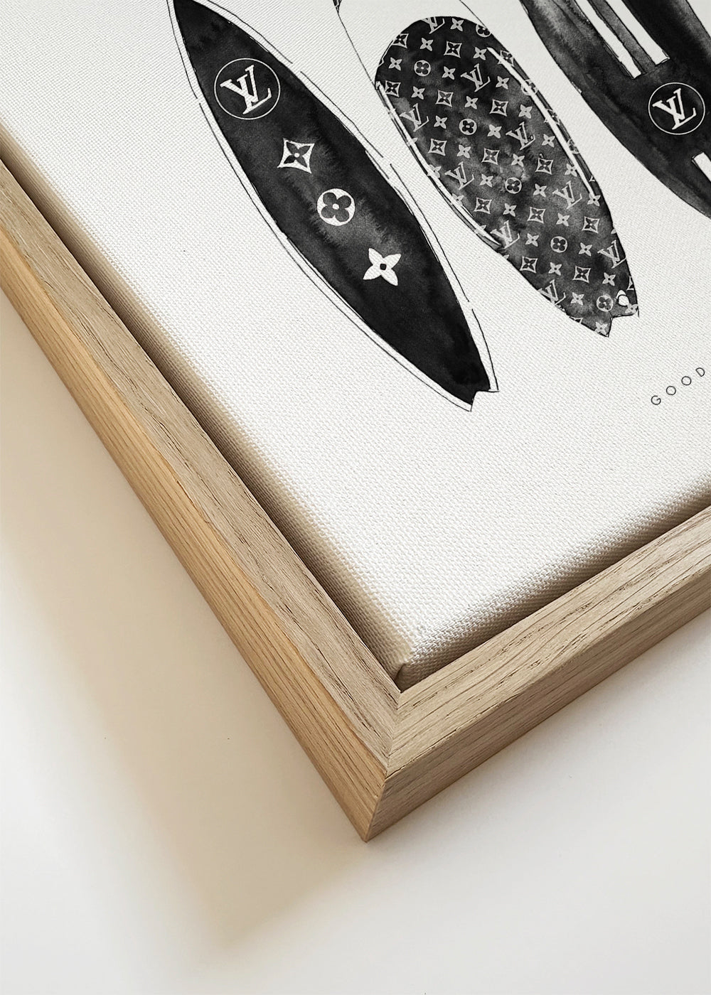 Sportkunst surfplanken in monochroom