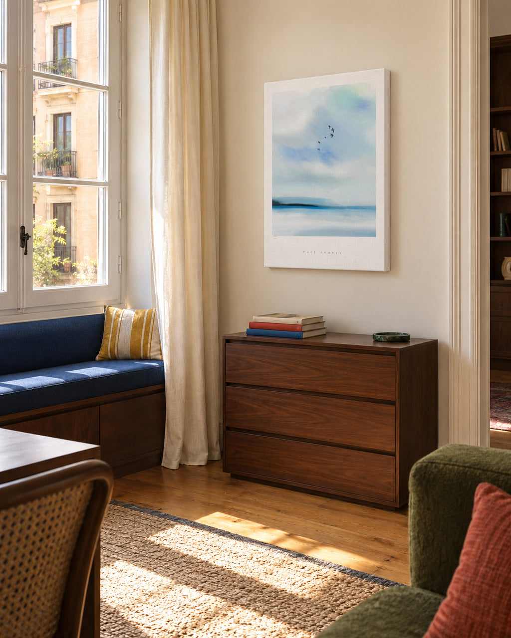 Pure shores - Unframed canvas in an interior