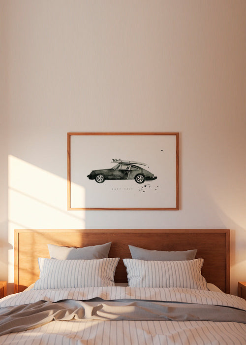 Sportkunst: Porsche met surfplanken