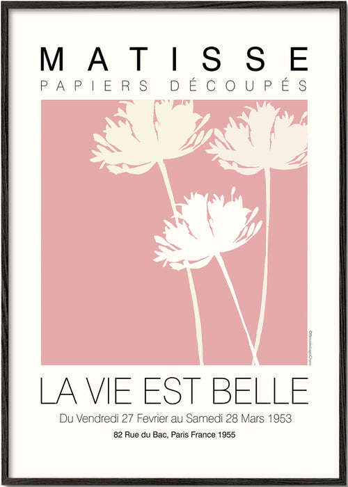 Botanische poster Matisse roze knipsels