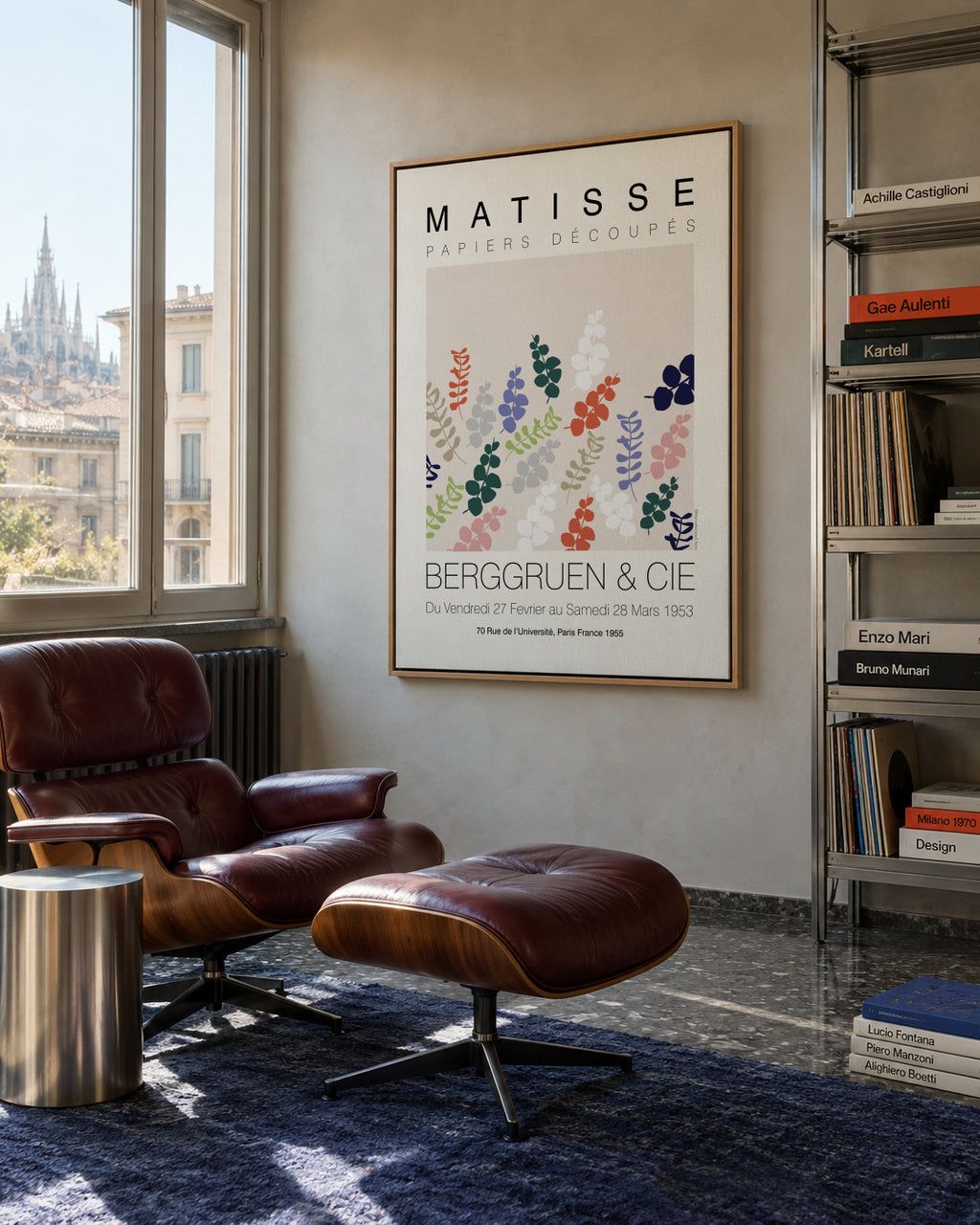 Matisse Multi Clrd Leaves - Framed canvas in an interior