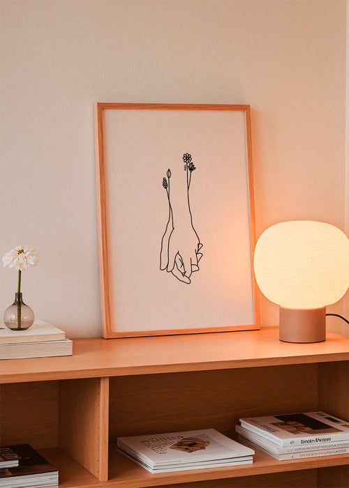 Botanische poster verstrengelde handen