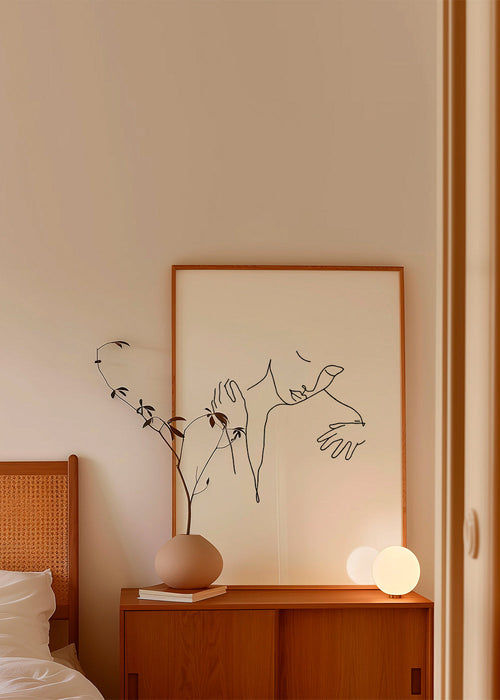 Lijntekening omhelzing minimal