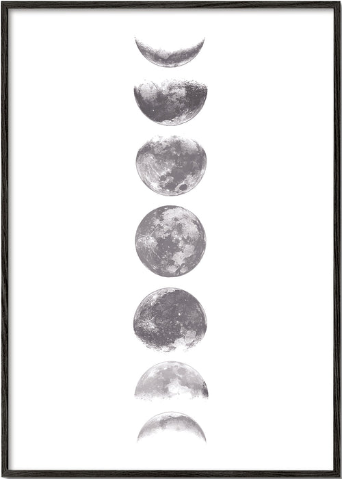 Zwart-wit maanfases verticale kunst