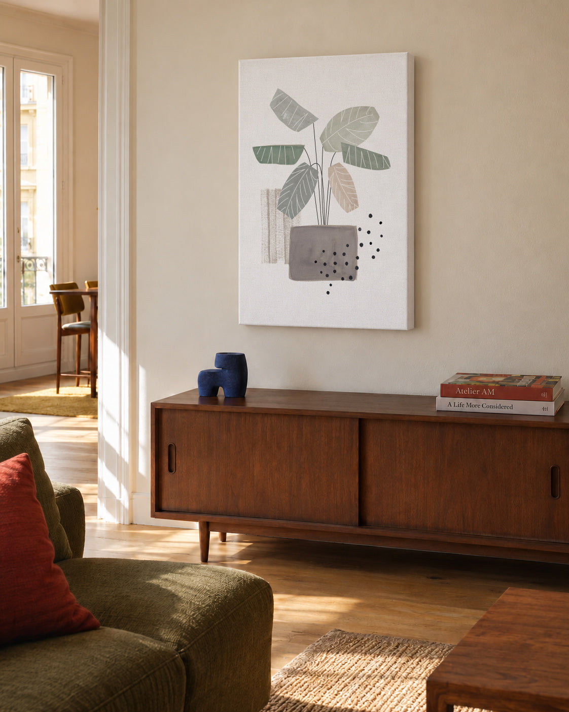 Plant - Unframed canvas in an interior
