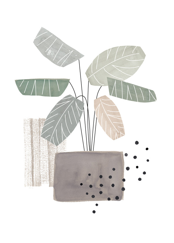 Botanische poster met gestileerde bladeren