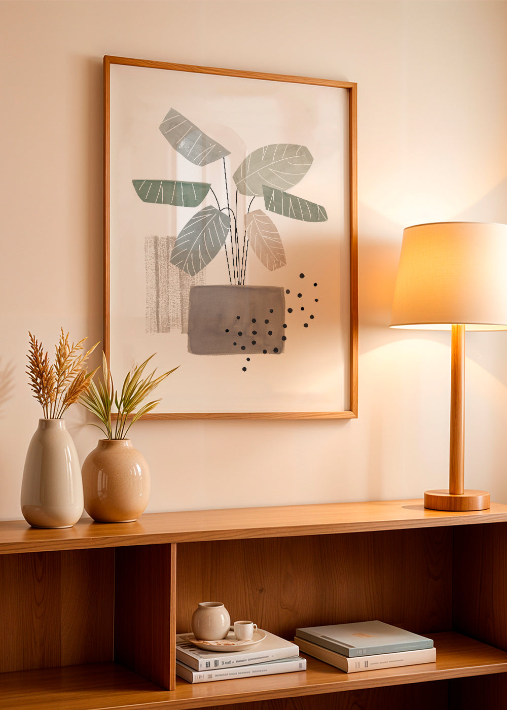 Botanische poster met gestileerde bladeren