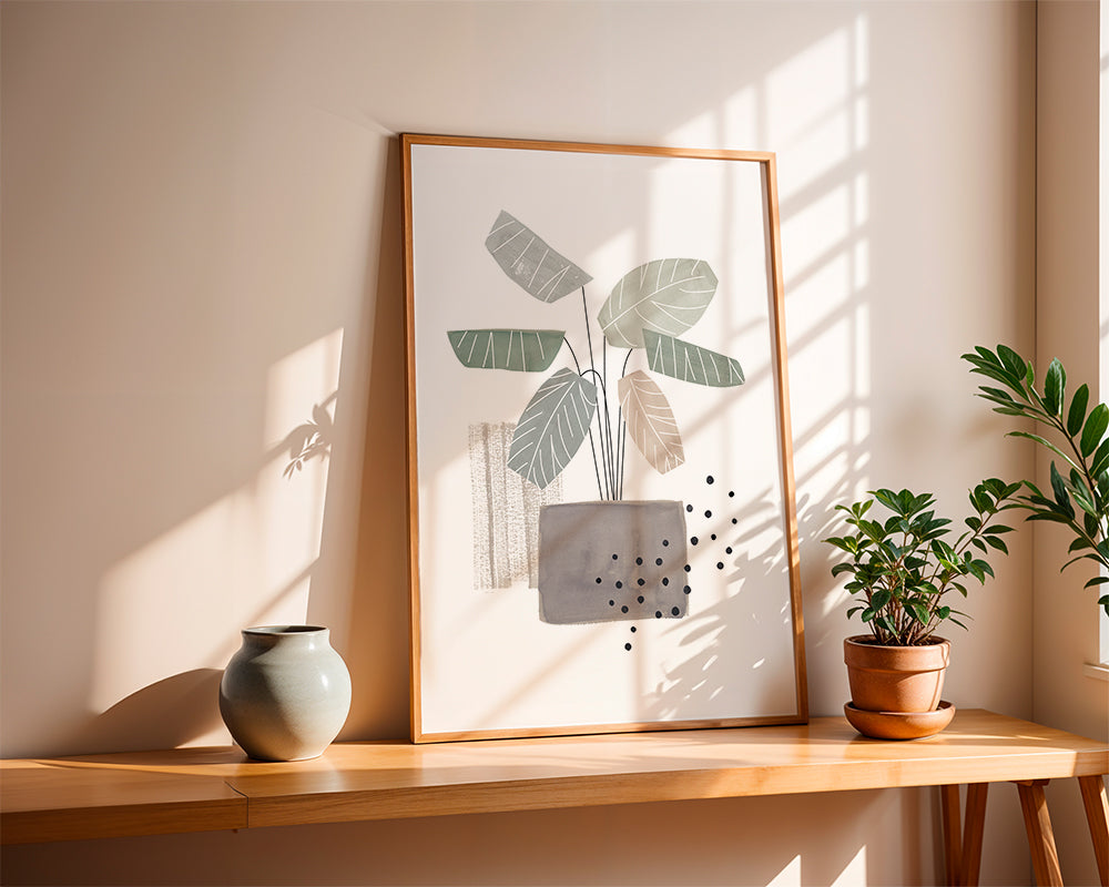 Botanische poster met gestileerde bladeren