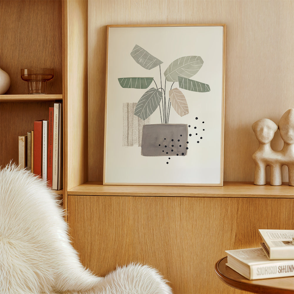 Botanische poster met gestileerde bladeren