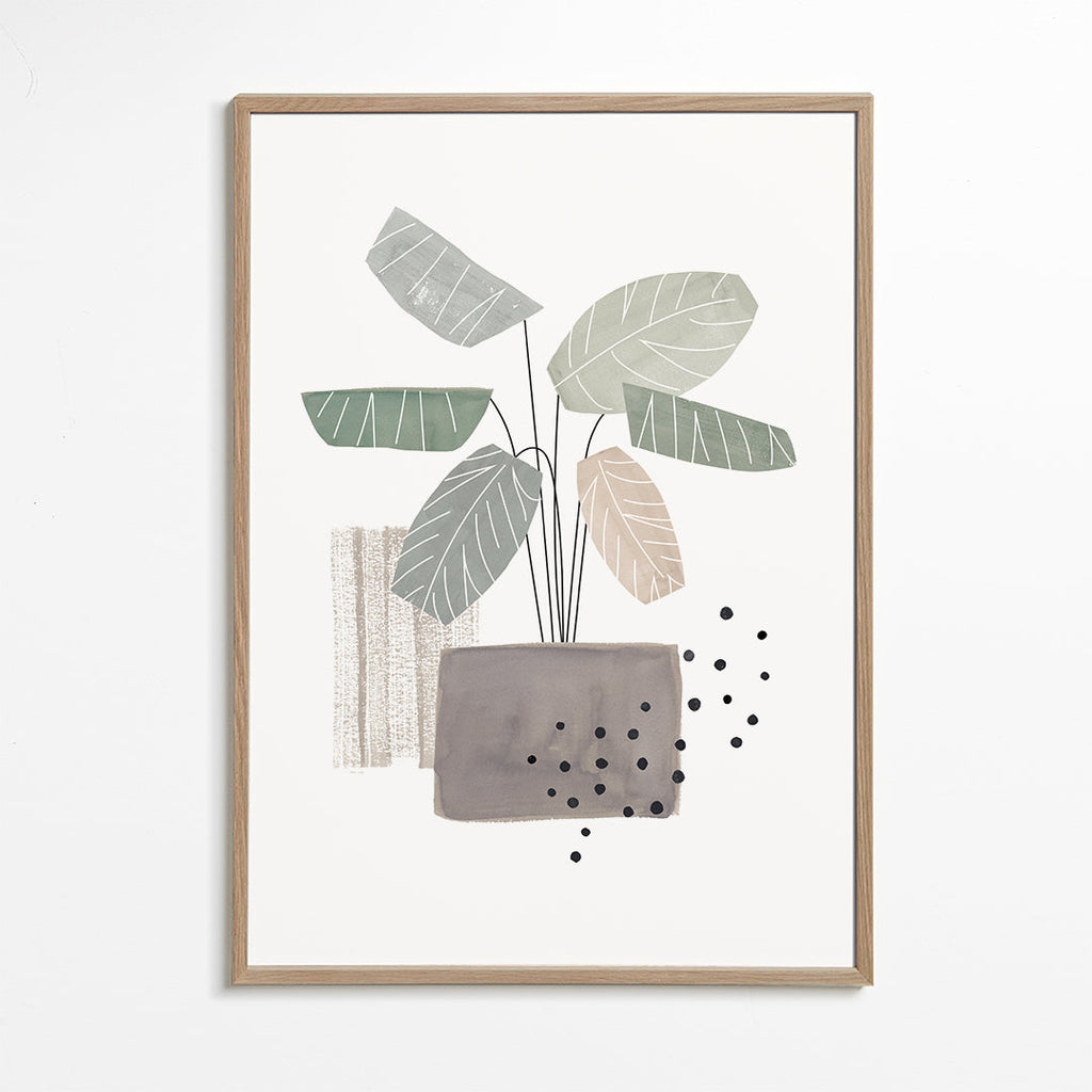 Botanische poster met gestileerde bladeren