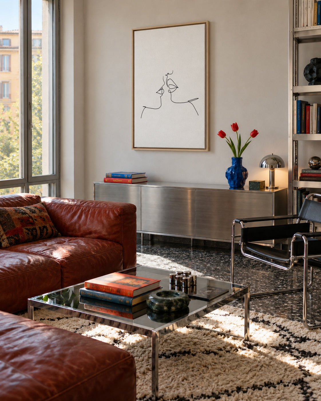 Kiss - Framed canvas in an interior