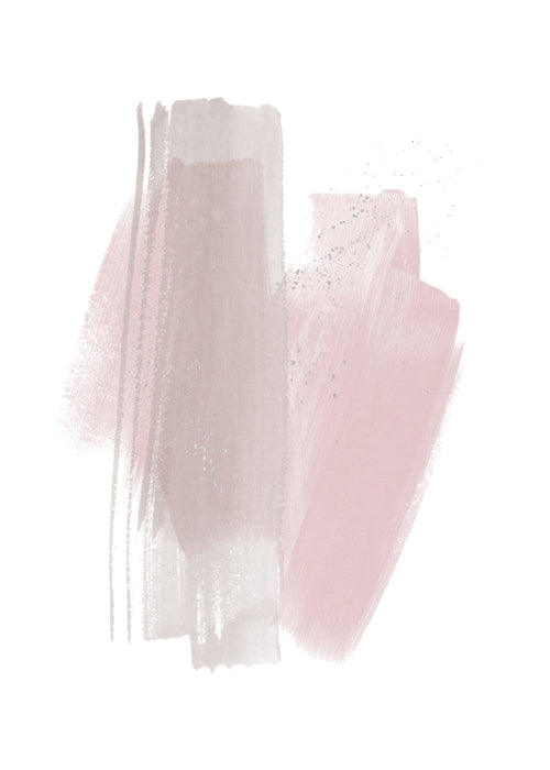 Abstracte kunst met roze penseelstreken