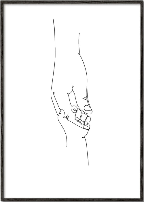 Lijnillustratie babyhanden