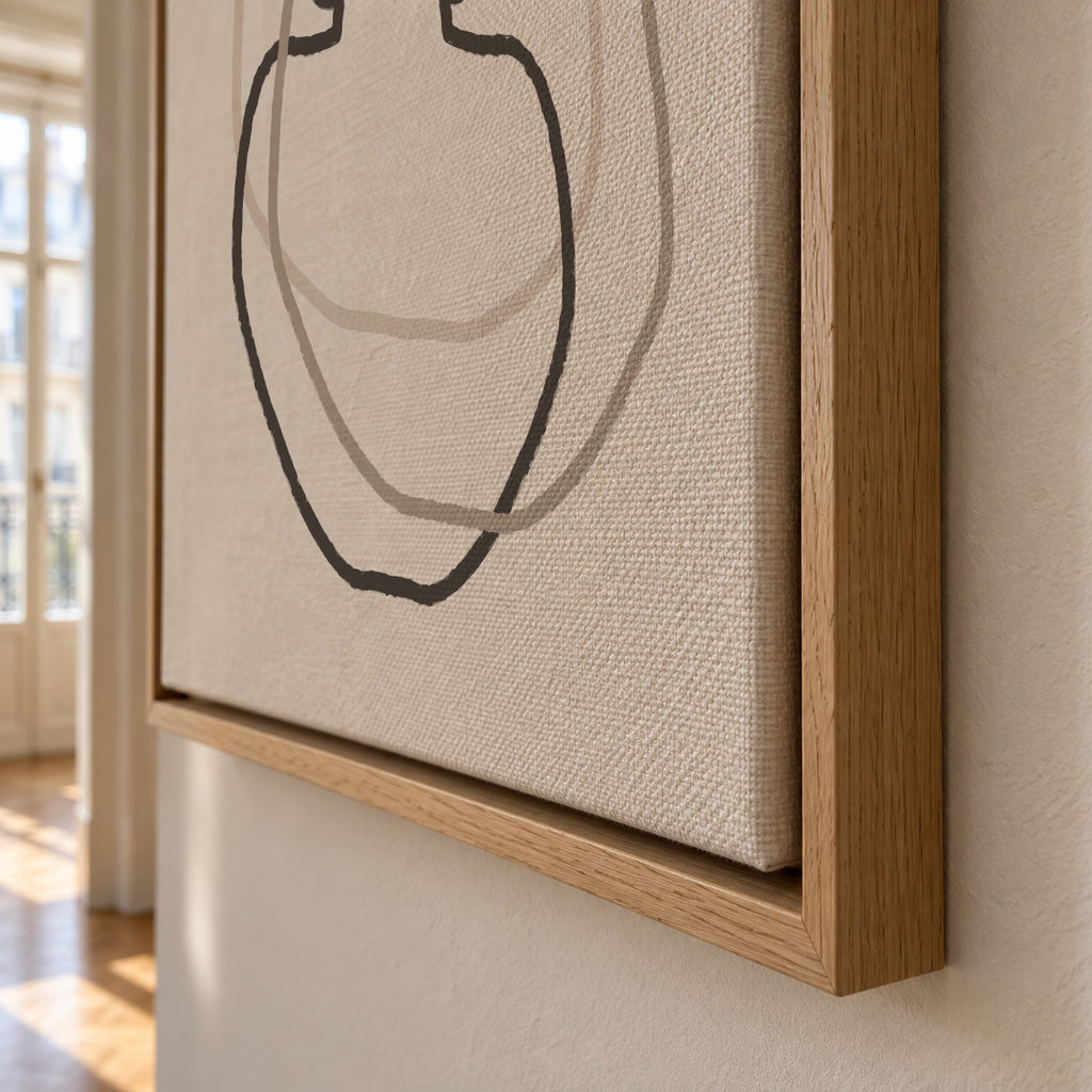 Abstract Vases Black - Framed canvas detail