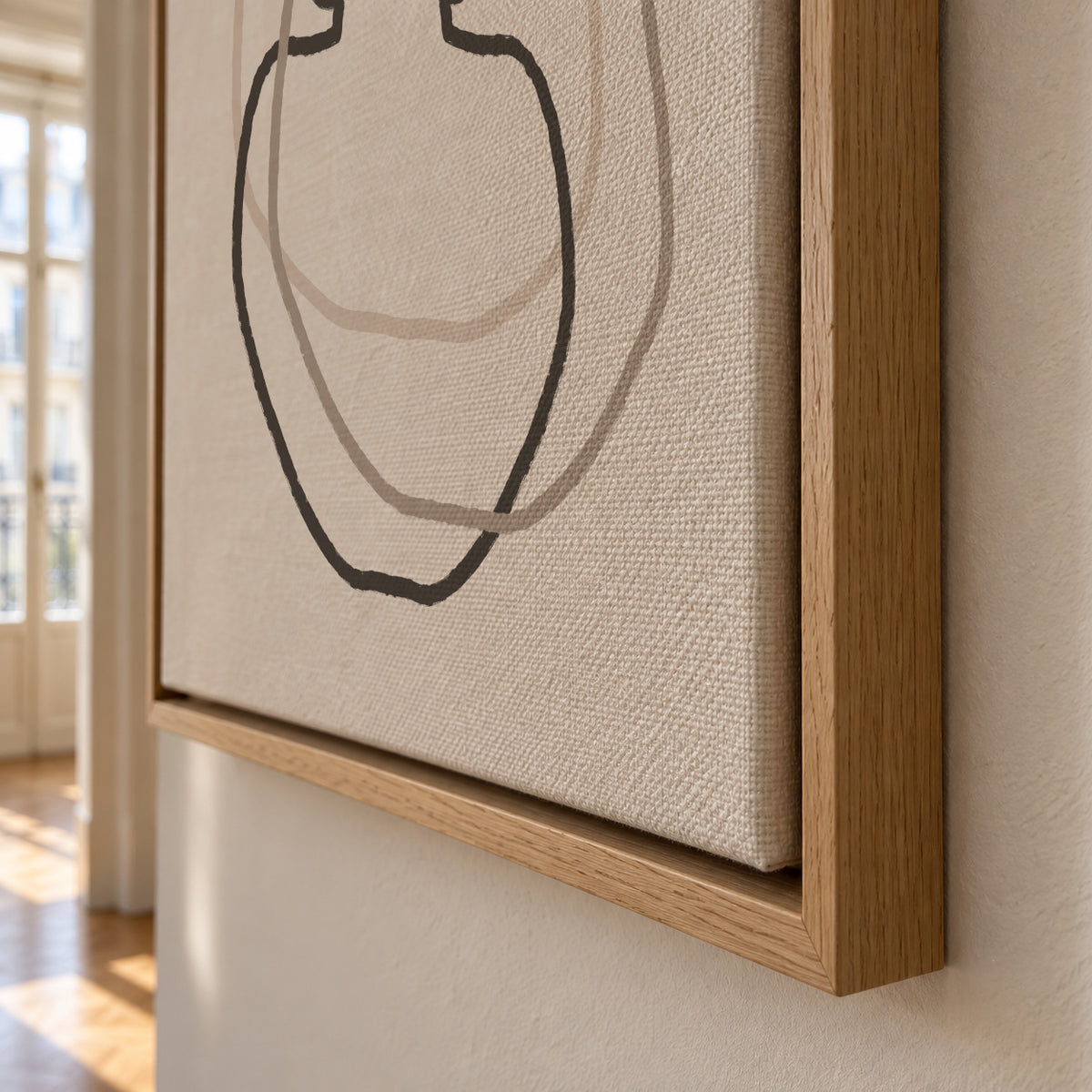 Abstract Vases Black - Framed canvas detail