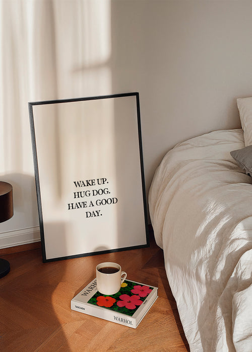 Dog Hug - Framed poster in an interior