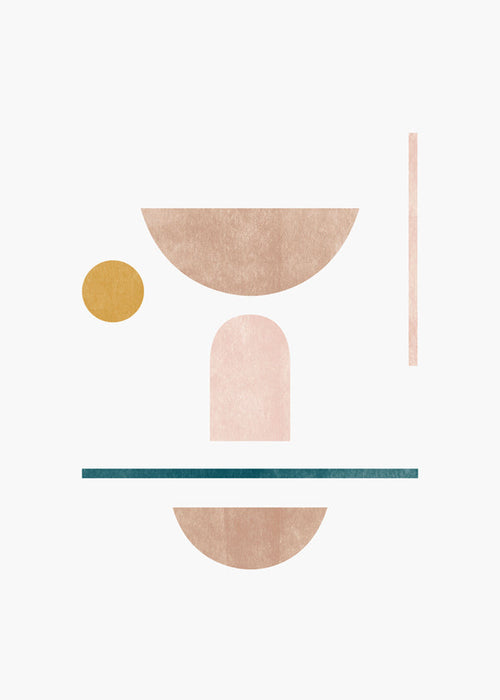 Geometrische poster met zachte vormen