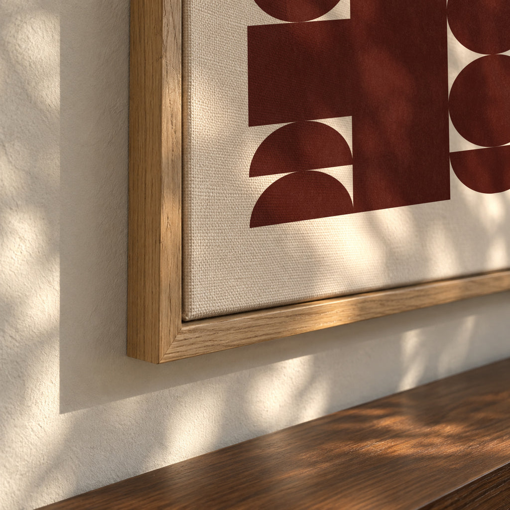 Retro Geometric Pattern - Framed canvas detail
