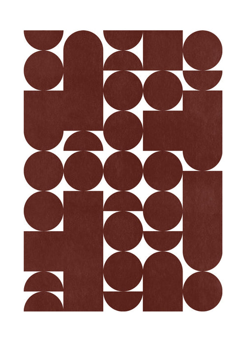 Geometrische poster retro bruin